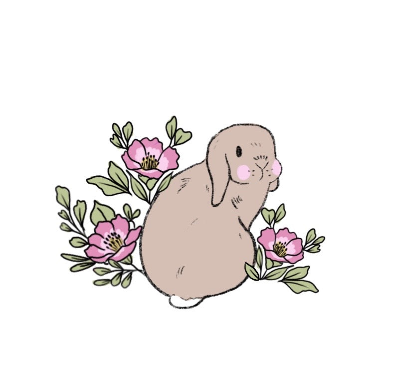 Bunny Sticker Flowers | Transparent Matte