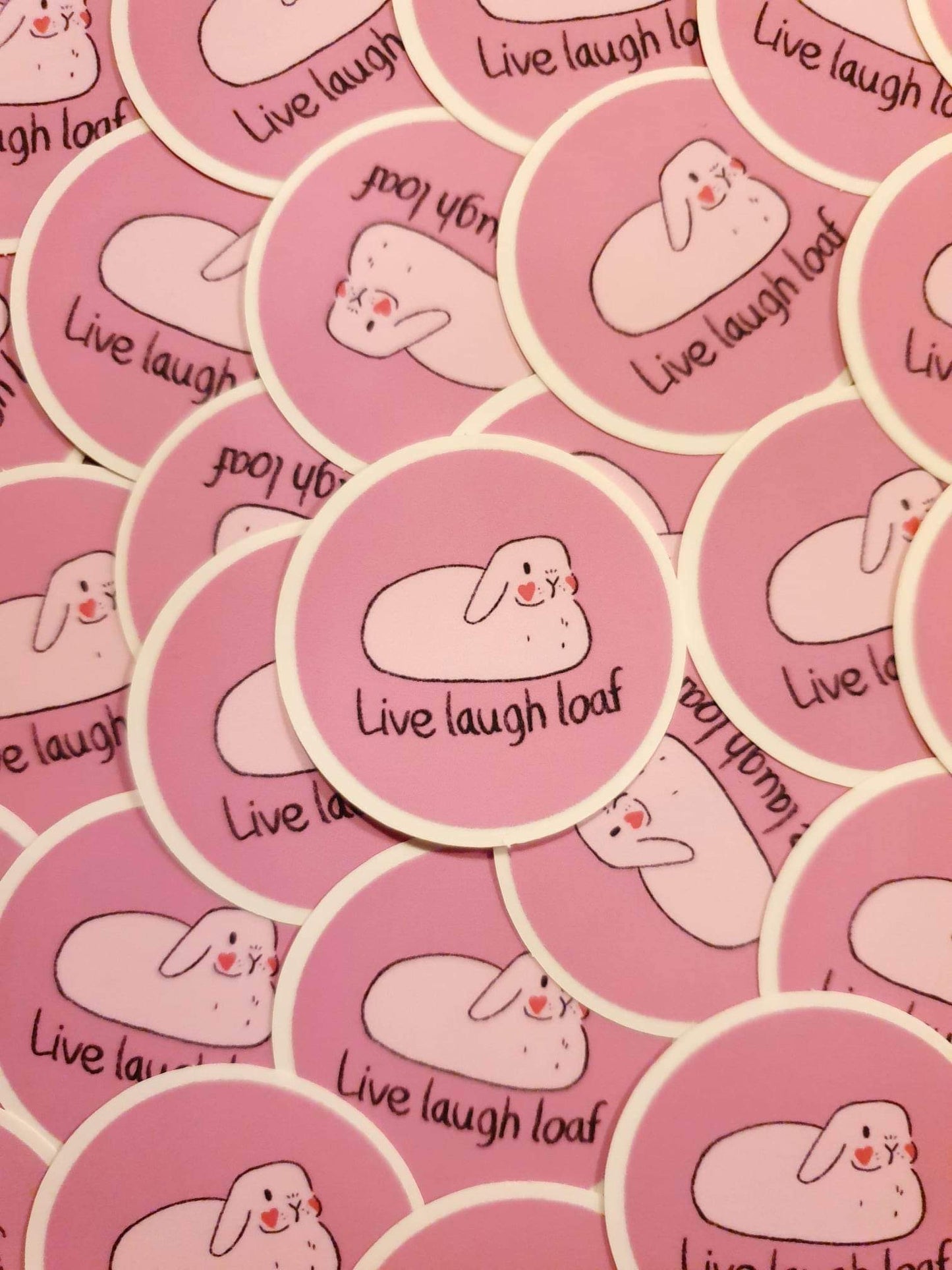 Bunny Sticker Live, Laugh, Loaf | Transparent matte