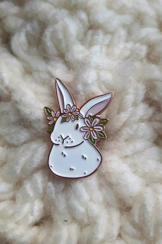 Enamelpin White Bunny