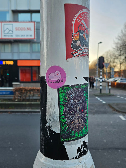 Bunny Sticker Live, Laugh, Loaf | Transparent matte