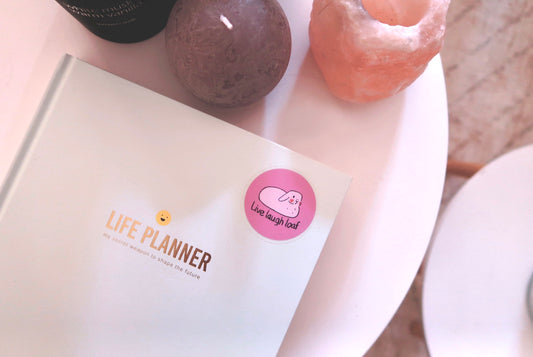 Bunny Sticker Live, Laugh, Loaf  | Transparent matte